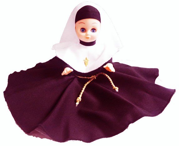 Nun Doll- Brown Habit (Carmelita) 13"