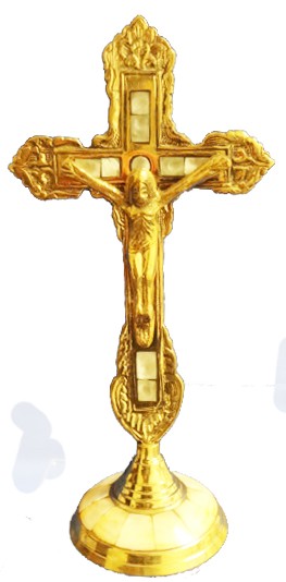 Standing Crucifix In Gold Color 13"