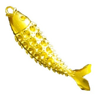 Golden Metal Fish for Inle 2.75 Inch L