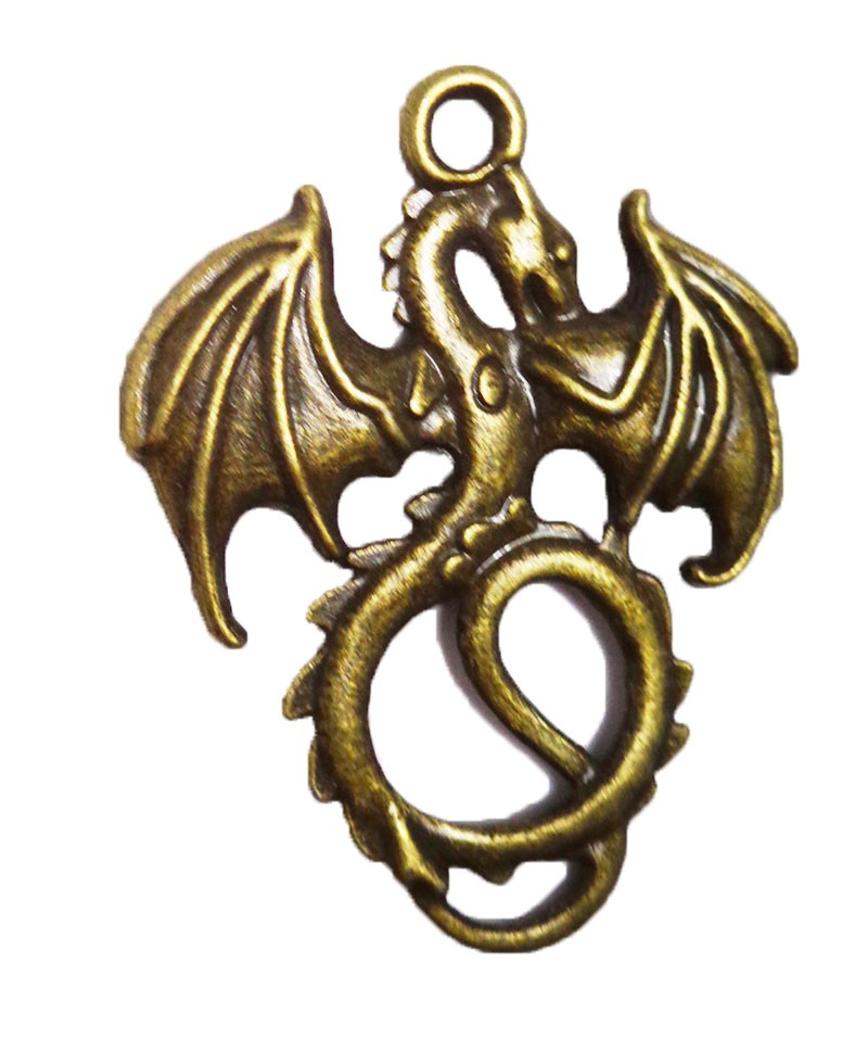 Bronze Metal Dragon 1.37 Inch L (One Piece)