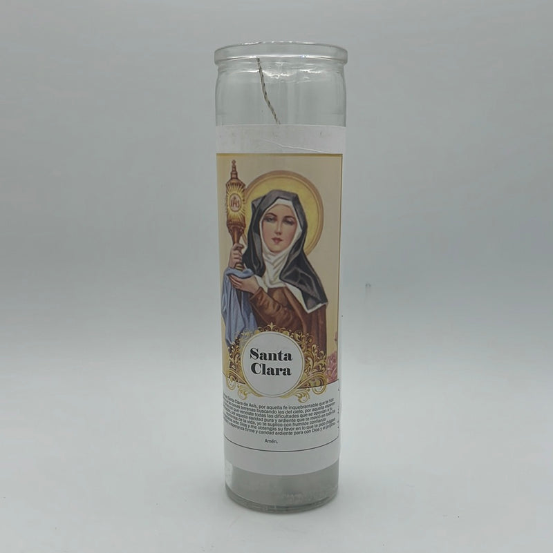 Saint Clara Catholic Candle