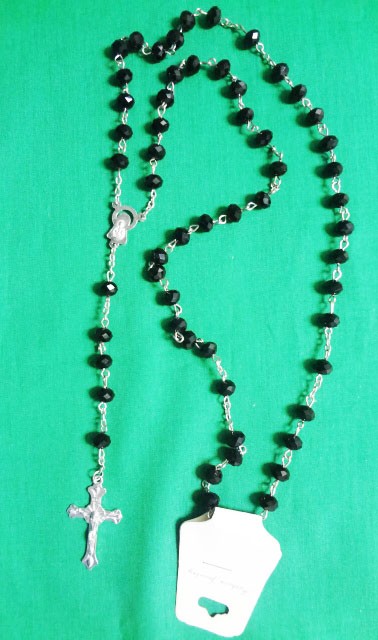 Rosary - Crystal Beads 19" Black