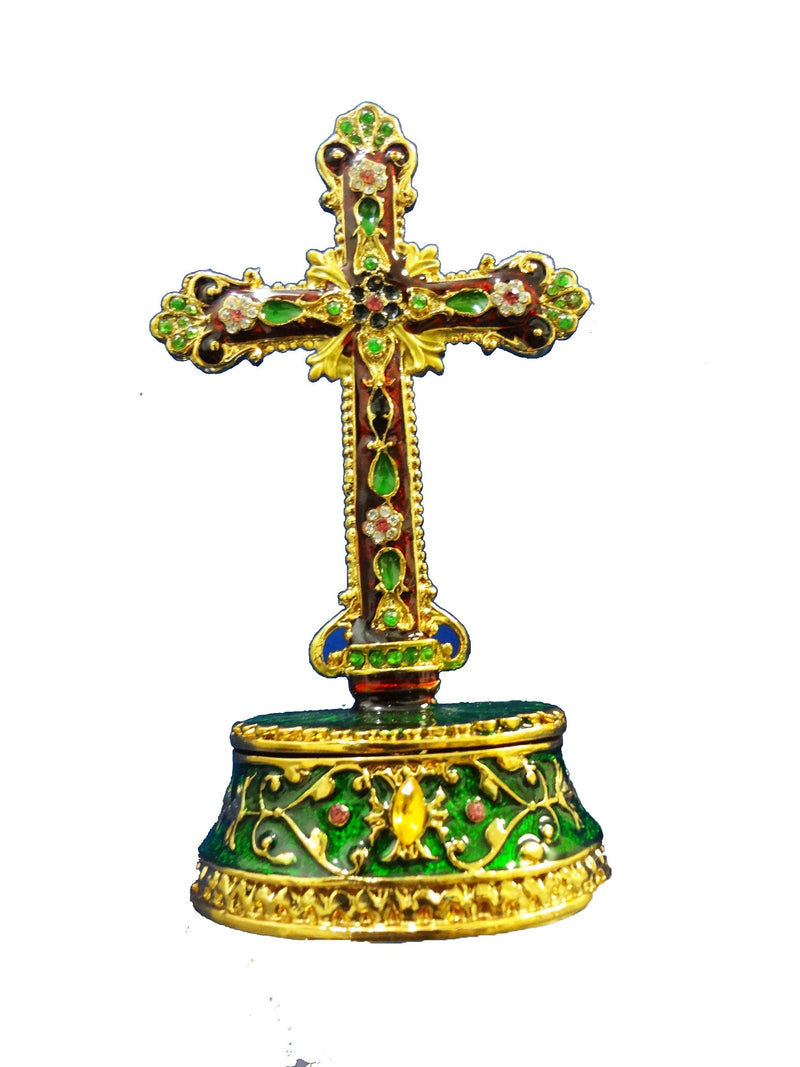 Green Crucifix With Open Base 4.5"H  3&