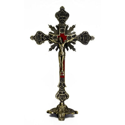 Bronze Crucifix with Base 9"