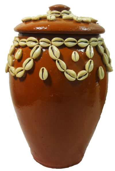 Clay Pot Osain Beaded  10" x 13"