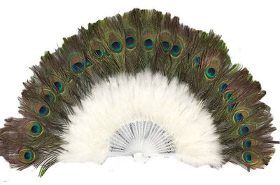 Peacock Feather Fan White Obatala