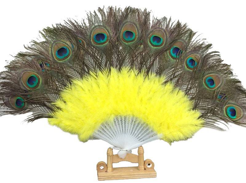 Peacock Feather Fan Yellow Oshun