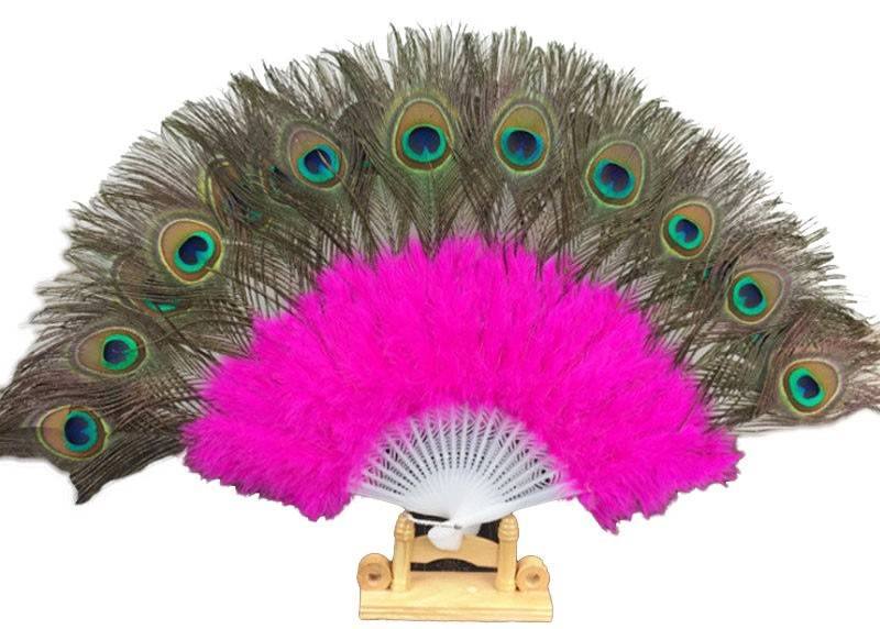 Peacock Feather Fan Fucsia for Obba