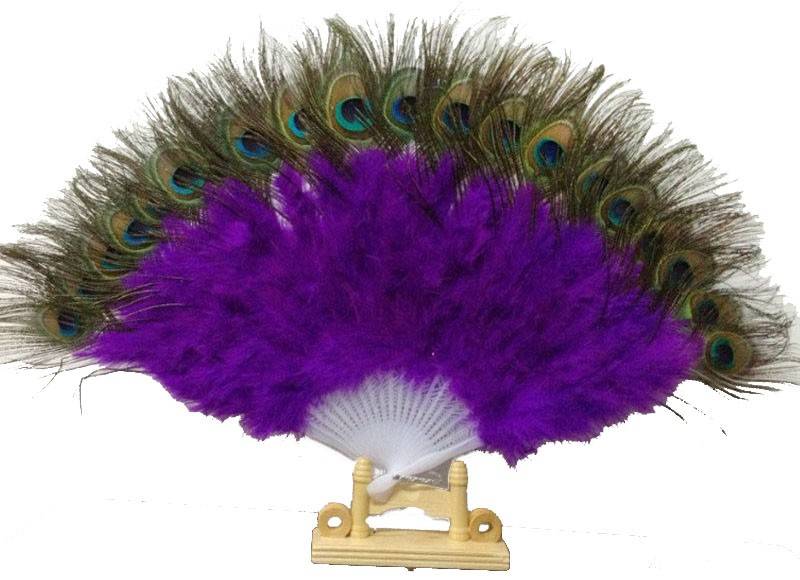 Peacock Feather Fan Negro for Nana, San Lazaro