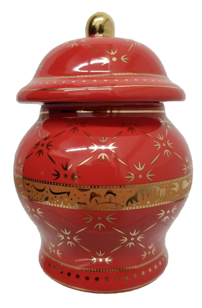 Small Red Jar with Gold Band for Ibeyis