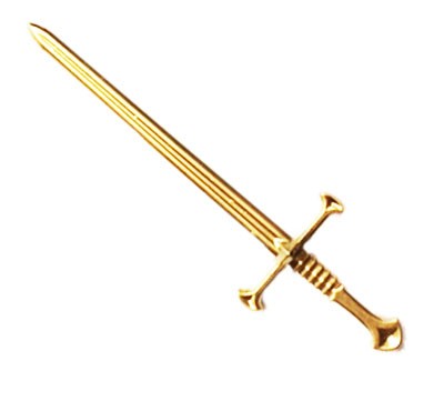 Golden Metal Sword for Saint Barbara 3.46 Inch L