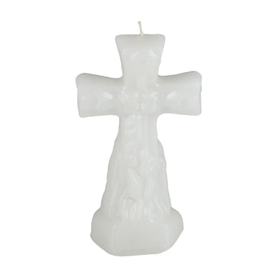 Crucifix Candle White