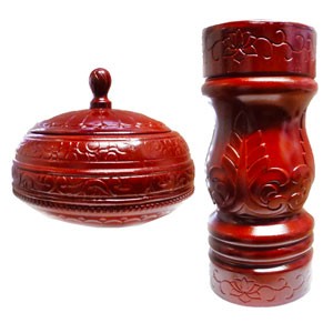 Shango Two-Piece Piece Basin and Pylon  4.5 ft Combo Cherry Color