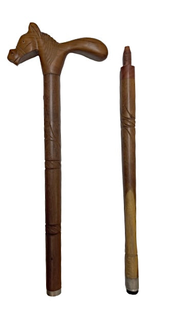 Wooden Carved Disassembling Cane for Eggun 32"X7"