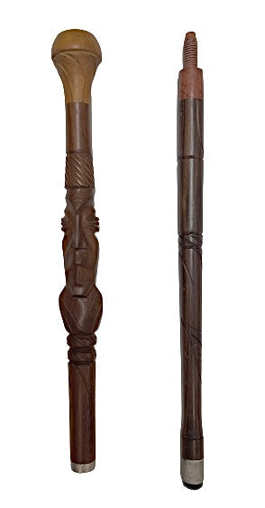 Wooden Carved Disassembling Cane for Eggun 33"X2"