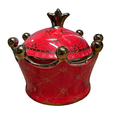 Red Porcelain Crown Tureen For Ibeyis 5"X6"