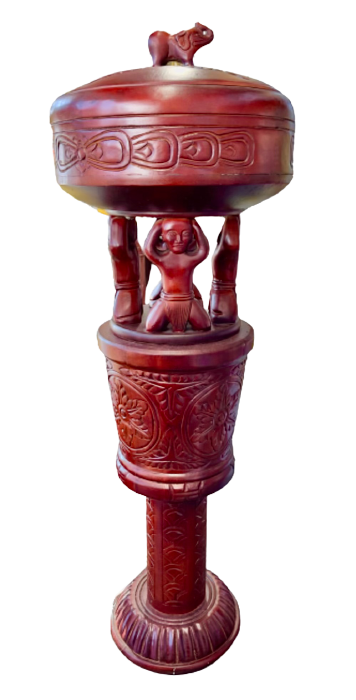 Wooden Pedestal With Basin Orula