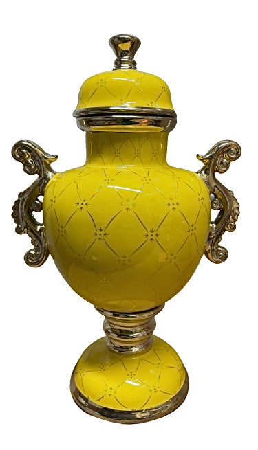 Yellow Porcelain Potiche For Oshun 20"X13"