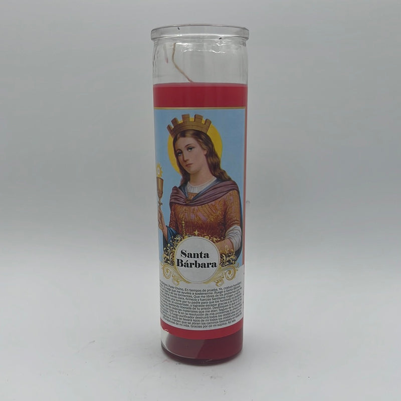 Saint Barbara Catholic Candle